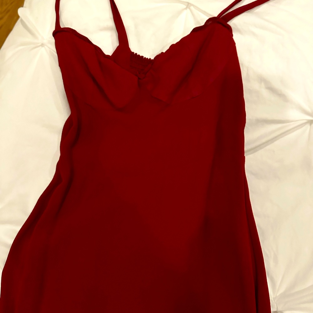 Reformation Christine red mini dress